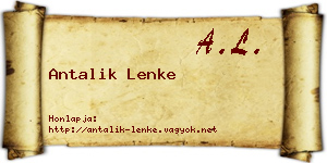 Antalik Lenke névjegykártya